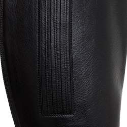 Pre Owned Christian Louboutin Black Leather New Simple Botta Knee Length Boots Size 36