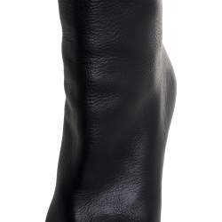 Pre Owned Christian Louboutin Black Leather New Simple Botta Knee Length Boots Size 36