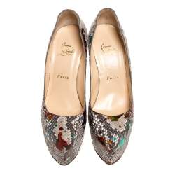 Christian Louboutin Python Leather Daffodile Platform Pumps Size 38