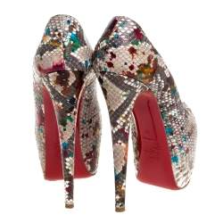 Christian Louboutin Python Leather Daffodile Platform Pumps Size 38