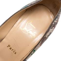 Christian Louboutin Python Leather Daffodile Platform Pumps Size 38