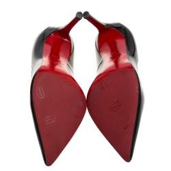 Pre Owned Christian Louboutin Black Patent Leather Pigalle Pointed Toe Pumps Size 38.5