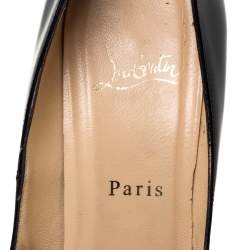 Pre Owned Christian Louboutin Black Patent Leather Pigalle Pointed Toe Pumps Size 38.5