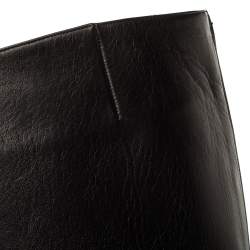 Pre Owned Christian Louboutin Black Leather Structural Knee Boots Size 40.5