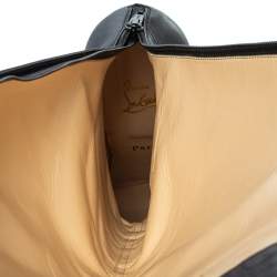 Pre Owned Christian Louboutin Black Leather Structural Knee Boots Size 40.5