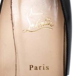 Pre Owned Christian Louboutin Black Leather Bianca Platform Pumps Size 39.5