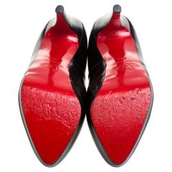 Pre Owned Christian Louboutin Black Leather Bianca Platform Pumps Size 39.5