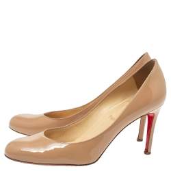 Christian Louboutin Beige Patent Leather Simple Pumps Size 37.5