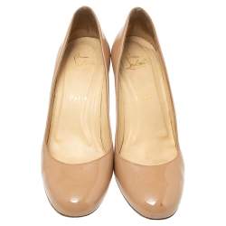 Christian Louboutin Beige Patent Leather Simple Pumps Size 37.5