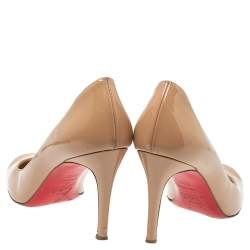 Christian Louboutin Beige Patent Leather Simple Pumps Size 37.5