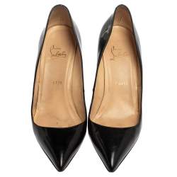 Pre Owned Christian Louboutin Black Patent Leather So Kate Pumps Size 38.5