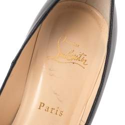 Pre Owned Christian Louboutin Black Leather Daffodile Platform Pumps Size 39.5