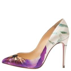 ممل وكة مسبقًا Christian Louboutin Multicolor Floral Printed Canvas Pointed Toe So Kate Pumps Size 37