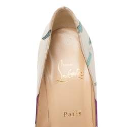 مملوكة مسبقًا Christian Louboutin Multicolor Floral Printed Canvas Pointed Toe So Kate Pumps Size 37
