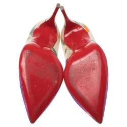 مملوكة مسبقًا Christian Louboutin Multicolor Floral Printed Canvas Pointed Toe So Kate Pumps Size 37