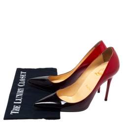 Pre Owned Christian Louboutin Red/Black Patent Leather Ombre So Kate Pointed Toe Pumps Size 36