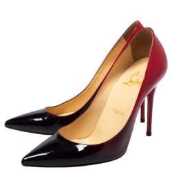 Pre Owned Christian Louboutin Red/Black Patent Leather Ombre So Kate Pointed Toe Pumps Size 36