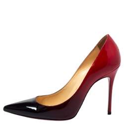 Pre Owned Christian Louboutin Red/Black Patent Leather Ombre So Kate Pointed Toe Pumps Size 36