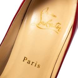 Pre Owned Christian Louboutin Red/Black Patent Leather Ombre So Kate Pointed Toe Pumps Size 36