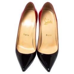 Pre Owned Christian Louboutin Red/Black Patent Leather Ombre So Kate Pointed Toe Pumps Size 36