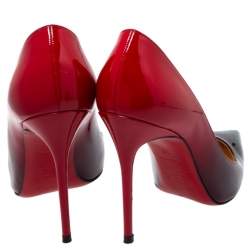 Pre Owned Christian Louboutin Red/Black Patent Leather Ombre So Kate Pointed Toe Pumps Size 36