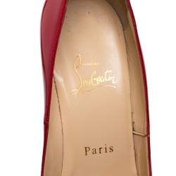 مملوكة مسبقًا Christian Louboutin Red Patent Leather New Very Prive Peep Toe Pumps Size 37