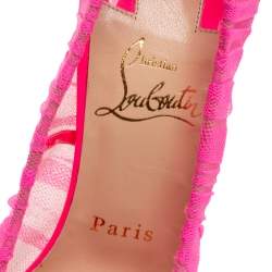 Pre Owned Christian Louboutin Pink Follie Draperia Chiffon Pointed Toe Pumps Size 38