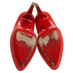 Pre Owned Christian Louboutin Orange Suede Daffodile Pumps Size 40