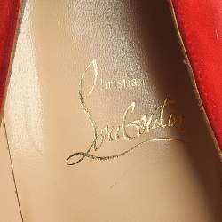 Pre Owned Christian Louboutin Orange Suede Daffodile Pumps Size 40