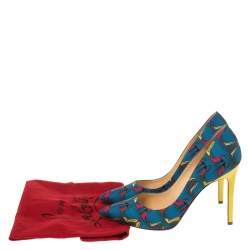 Pre Owned Christian Louboutin Multicolor Printed  Fabric Pigalle Pumps Size 40.5
