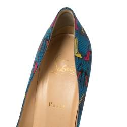 Pre Owned Christian Louboutin Multicolor Printed  Fabric Pigalle Pumps Size 40.5