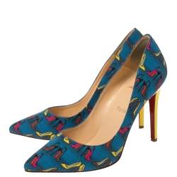 Pre Owned Christian Louboutin Multicolor Printed  Fabric Pigalle Pumps Size 40.5