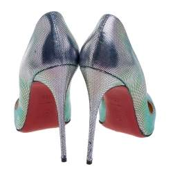 Pre Owned Christian Louboutin Multicolor Disco Iridescent Leather So Kate Pumps Size 38.5
