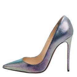 Pre Owned Christian Louboutin Multicolor Disco Iridescent Leather So Kate Pumps Size 38.5