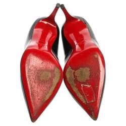Pre Owned Christian Louboutin Black Leather So Kate Pumps Size 41