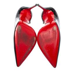 مملوكة مسبقًا Christian Louboutin Black Patent Leather Iriza D'orsay Pumps Size 37.5