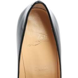 Pre Owned Christian Louboutin Black Patent Leather Doracora Red Heart Pumps Size 35