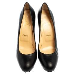 Pre Owned Christian Louboutin Black Leather New Simple Pumps Size 39.5