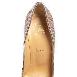 Pre Owned Christian Louboutin Metallic Bronze Sequin So Kate Pointed Toe Pumps Size 39