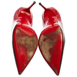Pre Owned Christian Louboutin Black/Red Ombre Patent Leather So Kate Pumps Size 38.5