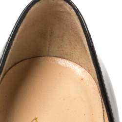 مملوكة مسبقًا Christian Louboutin Black Patent Leather Youyou Peep Toe Pumps Size 38.5