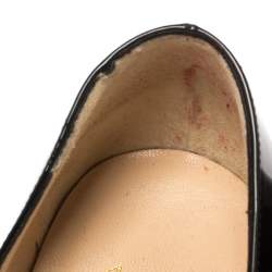 مملوكة مسبقًا Christian Louboutin Black Patent Leather Youyou Peep Toe Pumps Size 38.5