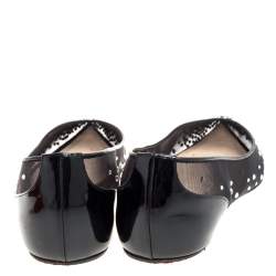 مملوكة مسبقًا حذاء باليرينا فلات كريستيان لوبوتان "فولبس" مرصع ستراس مقدمة مدببة شبكة و جلد لامع أسود مقاس 39