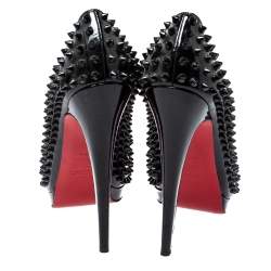 Pre Owned حذاء كعب عالى كريستيان لوبوتان سباكيس بلاتوه بيغال جلد لامع أسود مقاس 39.5