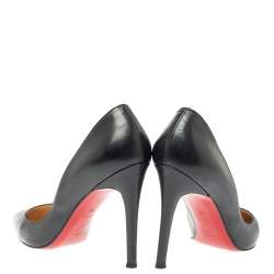 Pre Owned Christian Louboutin Black Leather Pigalle Pumps Size 38