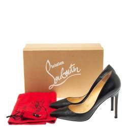 Pre Owned Christian Louboutin Black Leather Pigalle Pumps Size 38