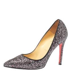 Pre Owned Christian Louboutin Multicolor Glitter Pigalle Pumps Size 38