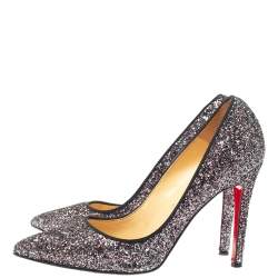 Pre Owned Christian Louboutin Multicolor Glitter Pigalle Pumps Size 38