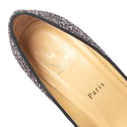 Pre Owned Christian Louboutin Multicolor Glitter Pigalle Pumps Size 38
