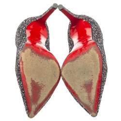 Pre Owned Christian Louboutin Multicolor Glitter Pigalle Pumps Size 38
